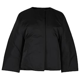 Jil Sander Collarless Down Jacket in Navy Blue Polyester Blue Navy blue