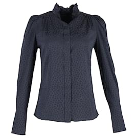 Isabel Marant-Isabel Marant Haut boutonné Lamia en soie bleu marine-Bleu Marine