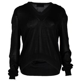 Jersey con cuello de pico Givenchy de algodón negro Negro