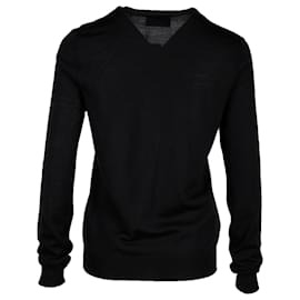 Givenchy-Jersey con cuello de pico Givenchy de algodón negro-Negro