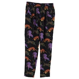 Stella Mc Cartney Stella McCartney Pantalones estampados Wild Cat en seda negra Negro