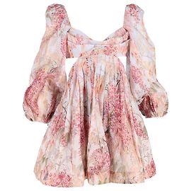 Minivestido estilo bralette Botanica de seda rosa de Zimmermann Rosa