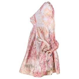 Zimmermann-Zimmermann Botanica Bralette Mini Dress in Pink Silk-Pink
