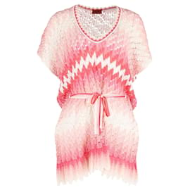 Missoni-Missoni Open-Knit Cover-Up in Pink Silk-Pink