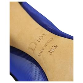 Christian Dior-Escarpins à bout pointu en maille Dior en daim noir-Noir