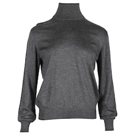 Giorgio Armani-Giorgio Armani Mock Neck Sweater in Grey Cashmere-Grey