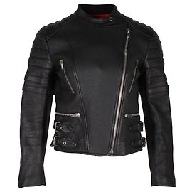 Céline Giacca da motociclista Celine in pelle nera Nero
