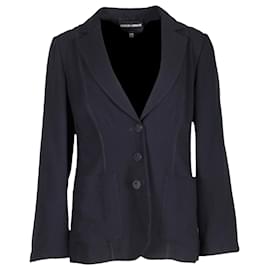 Giorgio Armani-Giorgio Armani Blazer de peito único em viscose azul marinho-Azul,Azul marinho