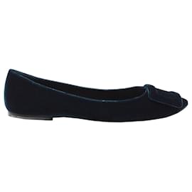 Roger Vivier-Ballerinas von Roger Vivier aus blauem Samt-Blau