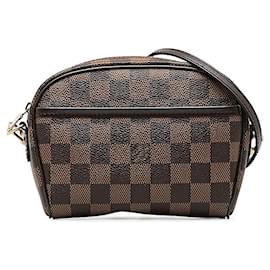 Louis Vuitton-Sac à bandoulière en cuir PVC Damier Ipanema N51296 de Louis Vuitton en excellent état-Marron