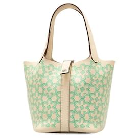Hermès-Sac à main Hermes Picotin Lock Micro 14 Swift Édition Limitée-Blanc
