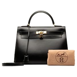 Hermès-Caixa HERMES Kelly 32 Bolsa de couro em bom estado-Outro