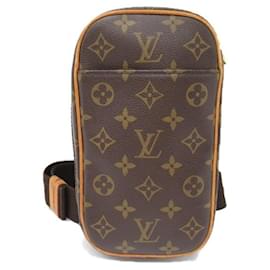 Louis Vuitton-Louis Vuitton Riñonera de lona con monograma Pochette Gange M51870 en buenas condiciones-Otro