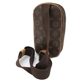 Louis Vuitton-Louis Vuitton Riñonera de lona con monograma Pochette Gange M51870 en buenas condiciones-Otro