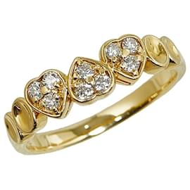 Dior-Dior 750 Heart Motif Ring in Very Good Condition-Golden