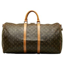 Louis Vuitton-Louis Vuitton Monograma Keepall 55 Bolsa de Ombro Lona M41414 em boas condições-Outro