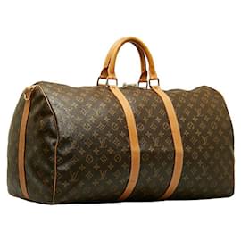 Louis Vuitton-Louis Vuitton Monograma Keepall 55 Bolsa de Ombro Lona M41414 em boas condições-Outro