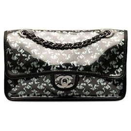Chanel-Chanel Medium Classic Single Flap Over Lace Bag Sac à bandoulière en toile en excellent état-Autre