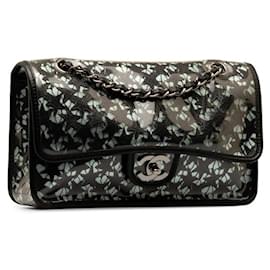 Chanel-Borsa a tracolla Chanel media classica con patta singola sopra borsa in pizzo in tela in condizioni eccellenti-Altro
