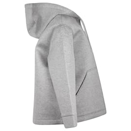 Prada-Prada Zip-Front Hoodie in Grey Cotton-Grey