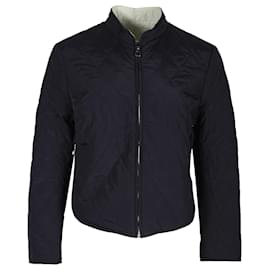 Hermès-Hermès Quilted Reversible Jacket in Navy Blue Polyamide-Blue,Navy blue