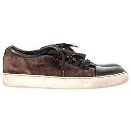 Baskets de tennis classiques Lanvin en daim marron Marron
