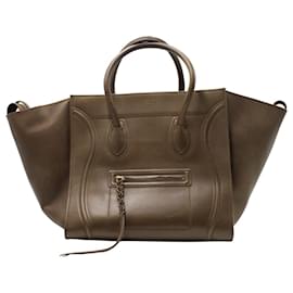 Céline-Celine Medium Phantom Luggage Bag in Brown Leather-Brown