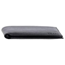 Prada-Prada Bi-Fold Wallet in Black Saffiano Leather-Black