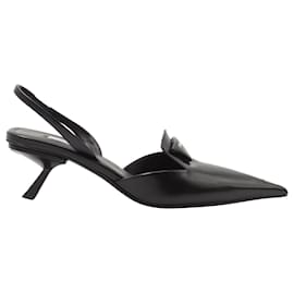 Prada-Prada Sapatos Slingback escovados em couro preto-Preto