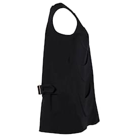 Christian Dior-Dior Moon Sleeveless Mini Dress in Black Wool-Black