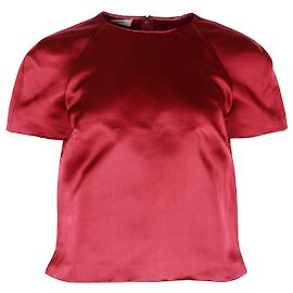 Valentino Kurzarmtop aus roter Seide Rot