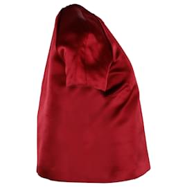 Valentino-Top Valentino a maniche corte in seta rossa-Rosso