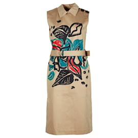 Marni-Marni Jungle Liz Print Dress in Khaki Cotton-Brown,Beige