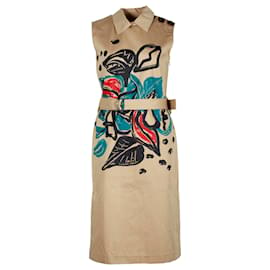 Marni-Marni Vestido estampado Jungle Liz en algodón caqui-Castaño,Beige