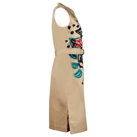 Marni-Marni Jungle Liz Print Dress in Khaki Cotton-Brown,Beige