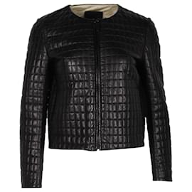 Prada-Prada Quilted Jacket in Black Lambskin Leather-Black