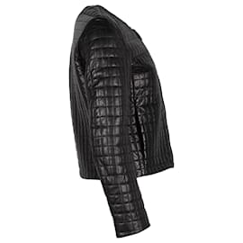 Prada-Prada Quilted Jacket in Black Lambskin Leather-Black