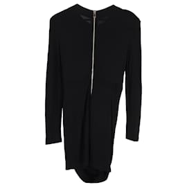 Balmain-Balmain Draped Mini Dress in Black Viscose-Black