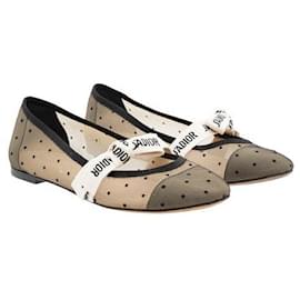 Dior-Dior J'Adior Mary Jane Ballerinas mit Schleife-Schwarz