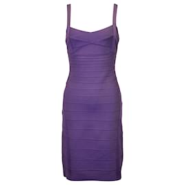 Herve Leger-Vestido ajustado sin mangas de Herve Leger en rayón morado-Púrpura