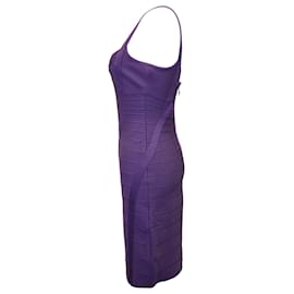 Herve Leger-Ärmelloses Bandage-Kleid von Herve Leger aus violettem Viskosestoff.-Lila