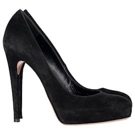 Gianvito Rossi-Gianvito Rossi Plateaupumps aus schwarzem Wildleder-Schwarz