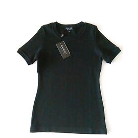 CAMISETA GUCCI DE ALGODÃO COM RIBS. Preto