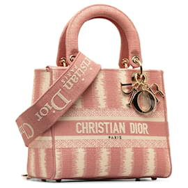 Dior-Dior Pink Medium D-Stripes Lady D-Lite-Rosa