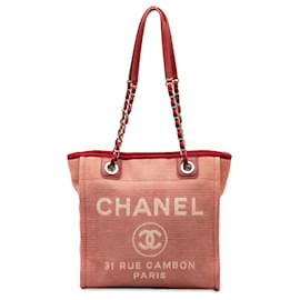 Chanel-Chanel – Deauville Tote aus Mini-Canvas in Rosa-Pink