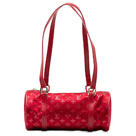 Louis Vuitton-Louis Vuitton Mini Papillon en satin monogramme rouge-Rouge
