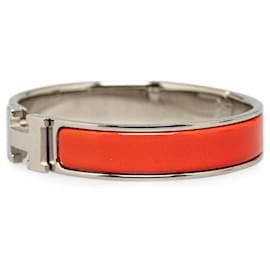 Hermès-Bracelet Hermès Clic H Orange-Argenté,Orange