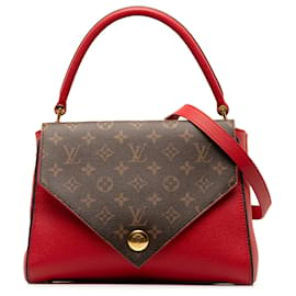 Louis Vuitton-Bolso satchel V con forro y monograma rojo de Louis Vuitton-Roja