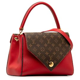 Louis Vuitton-Bolso satchel V con forro y monograma rojo de Louis Vuitton-Roja
