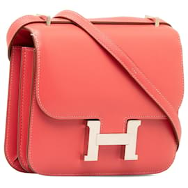 Hermès-Hermes Vermelho Swift Mini Constança 18-Vermelho